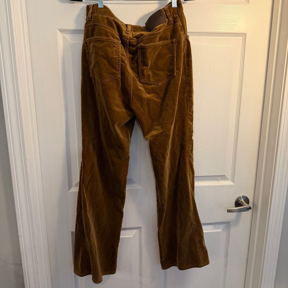 Ralph Lauren Pants Brown 10 Straight Leg Velvet Corduroy Boho Office Wear - Picture 4 of 4